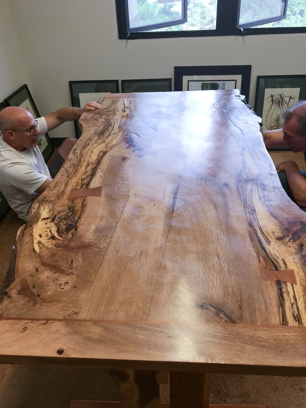 Steve Windhager and Sven Nebelung with new table for directors office
