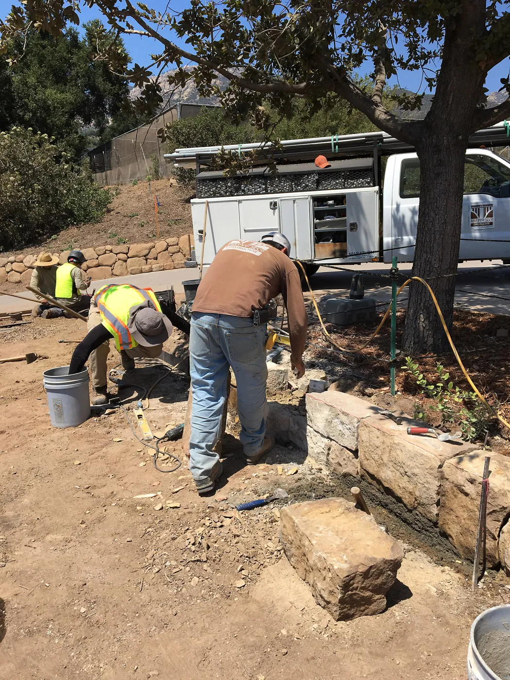 Stone wall construction at the Pritzlaff Conservation Center