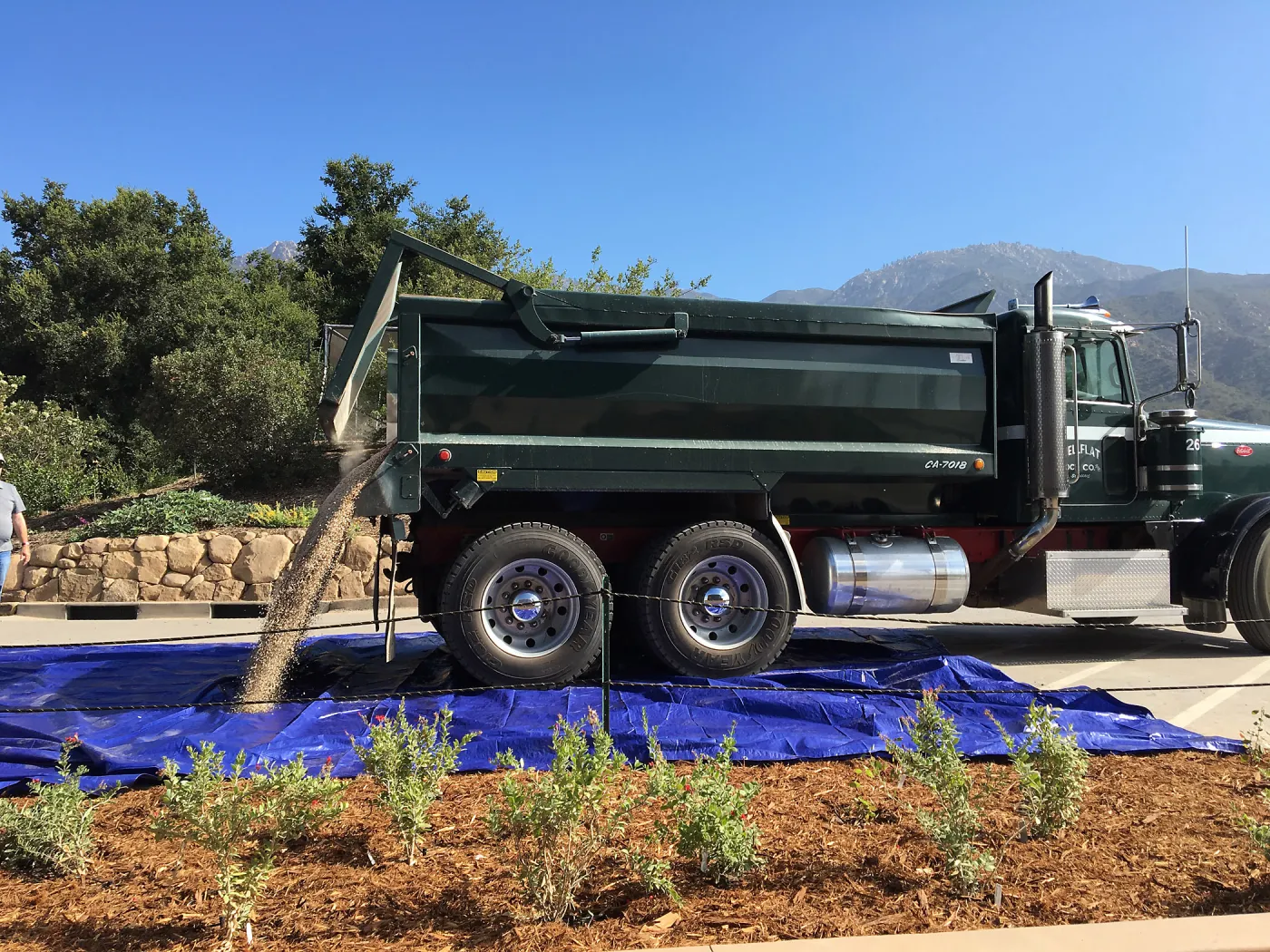 Pritzlaff Conservation Center, gravel being unloaded for Eco-PaveÂ® path