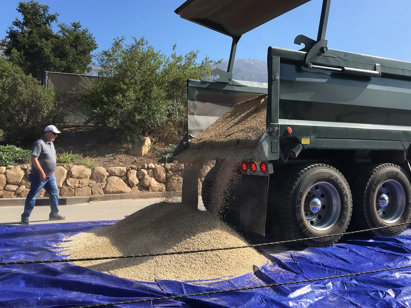 Pritzlaff Conservation Center, gravel being unloaded for Eco-PaveÂ® path