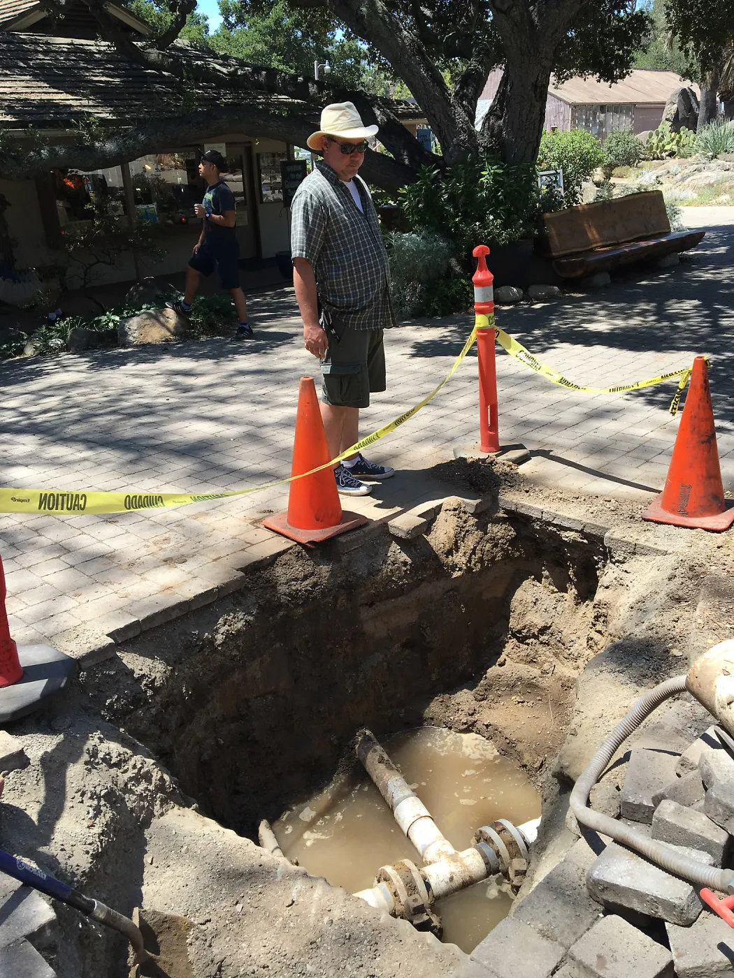 Pipe rupture at Visitor Entrance