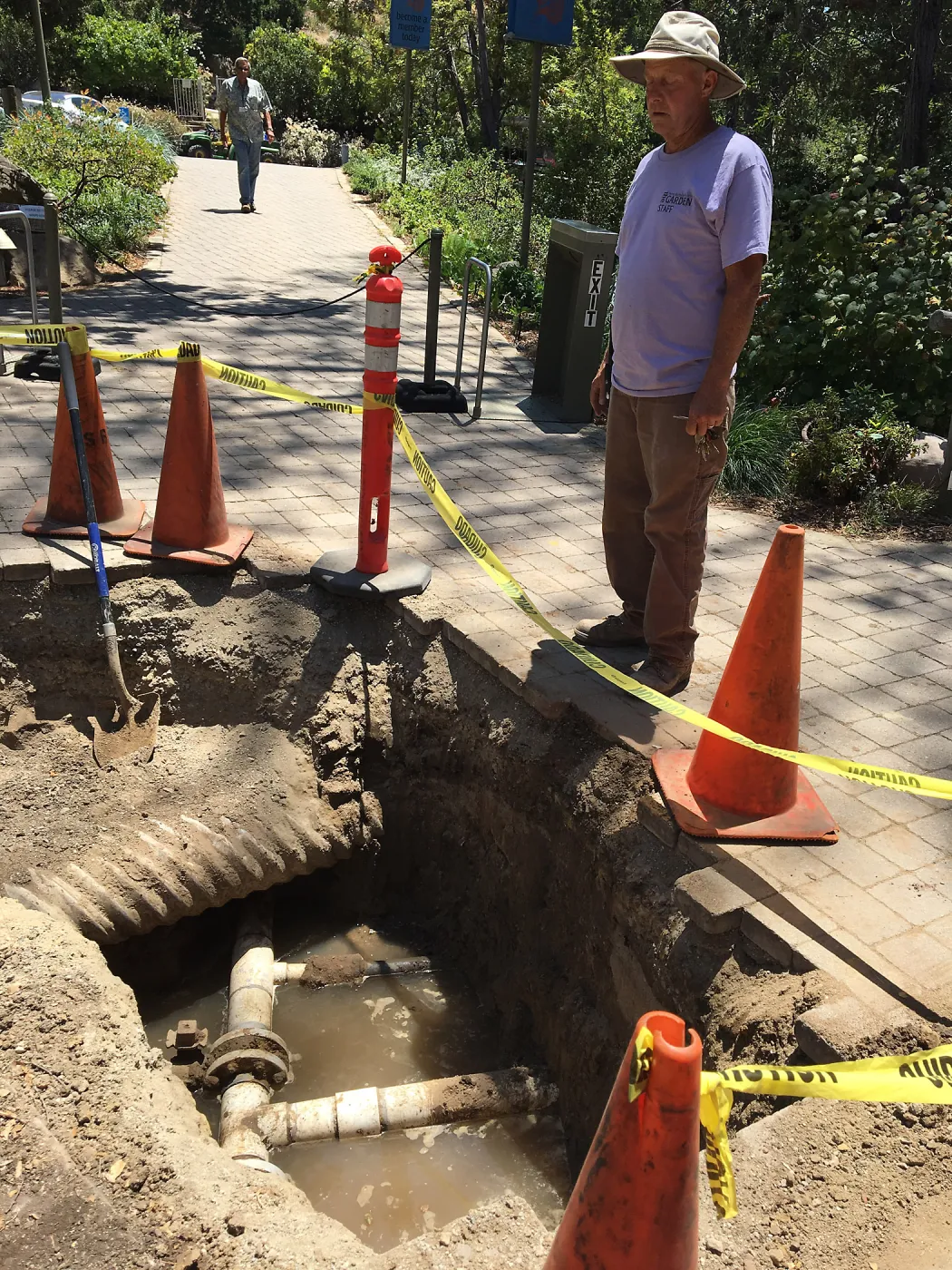 Pipe rupture at Visitor Entrance