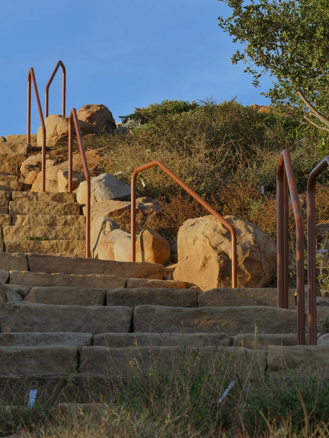 New railing at Island View Garden south steps