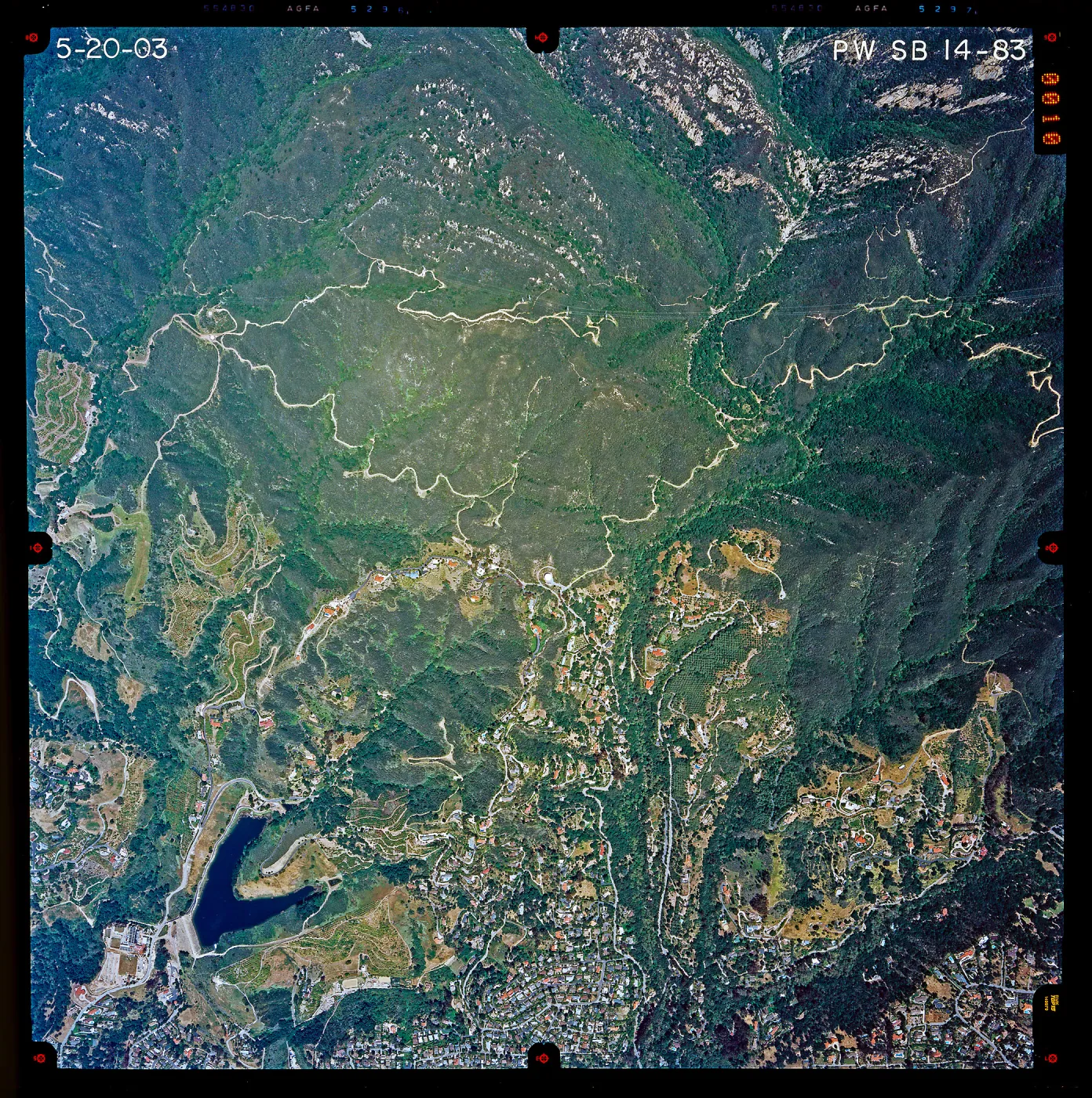 Aerial photograph of SBBG and vicinity
