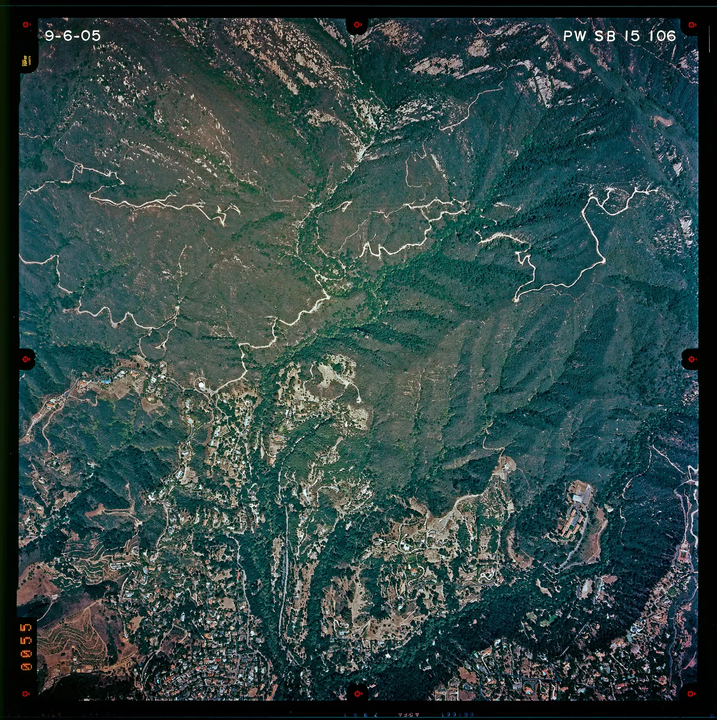 Aerial photograph of SBBG and vicinity