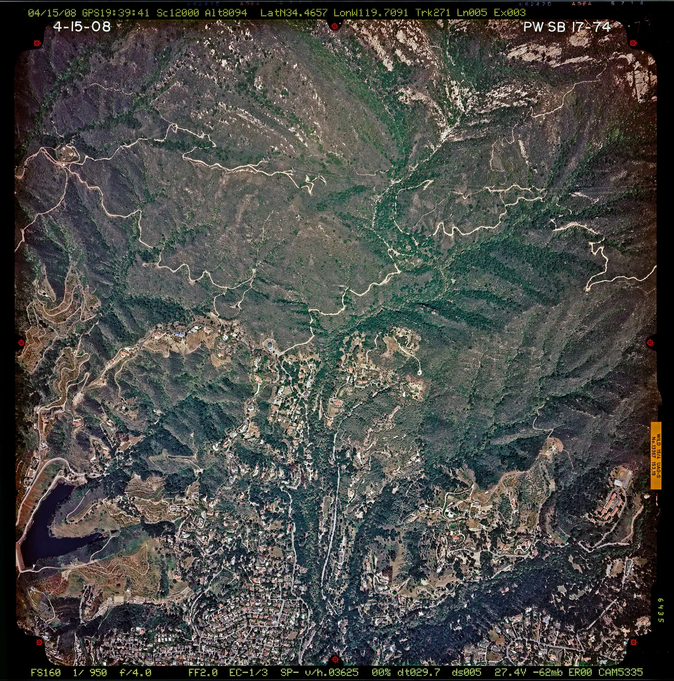Aerial photograph of SBBG and vicinity