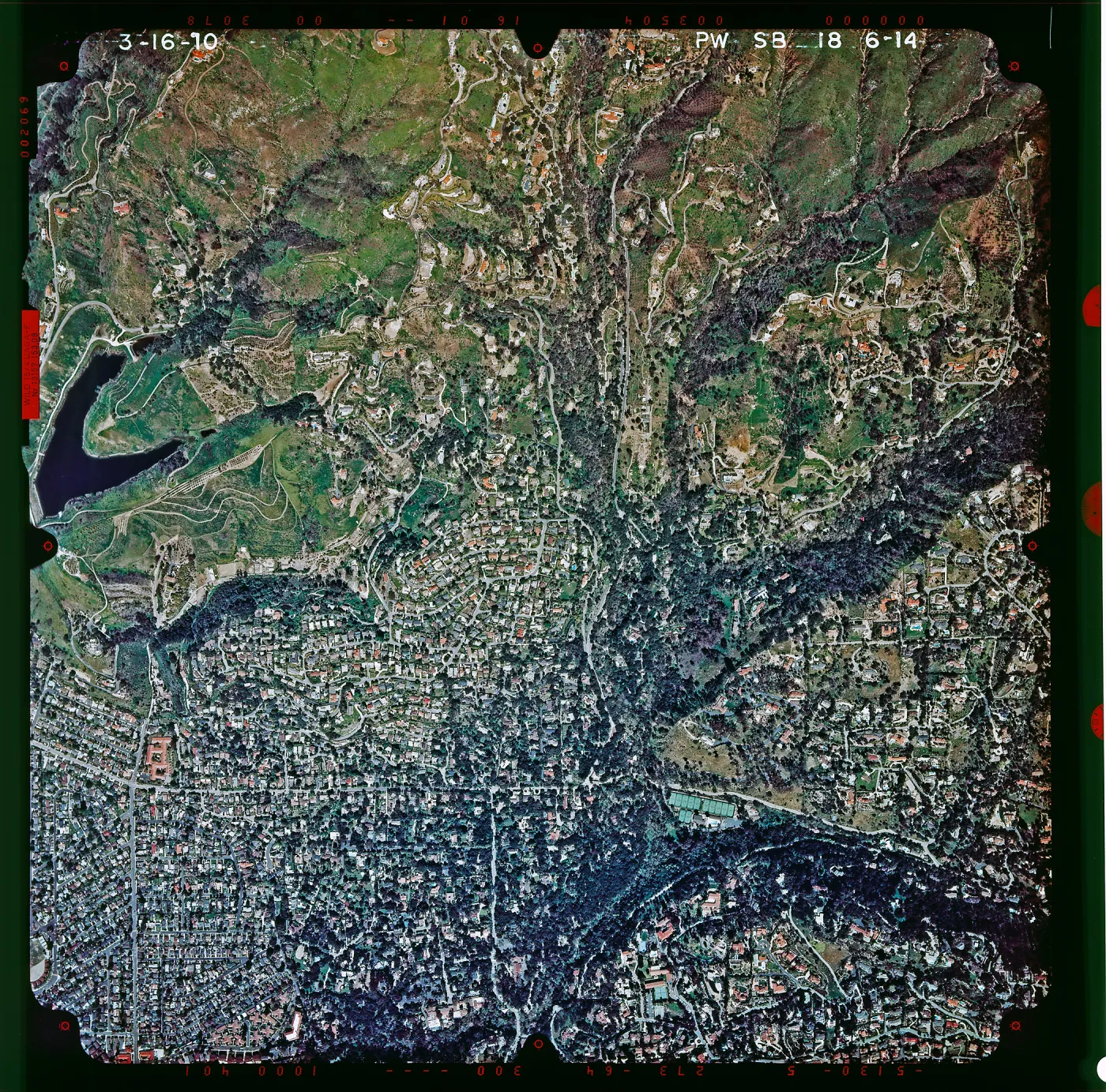 Aerial photograph of SBBG and vicinity