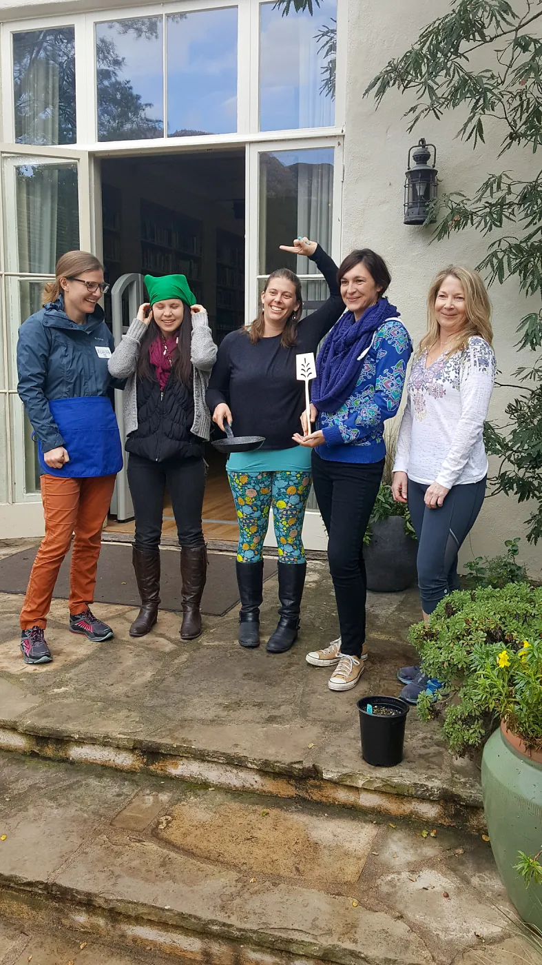 Pancake Day 2018, winning pankake race team.