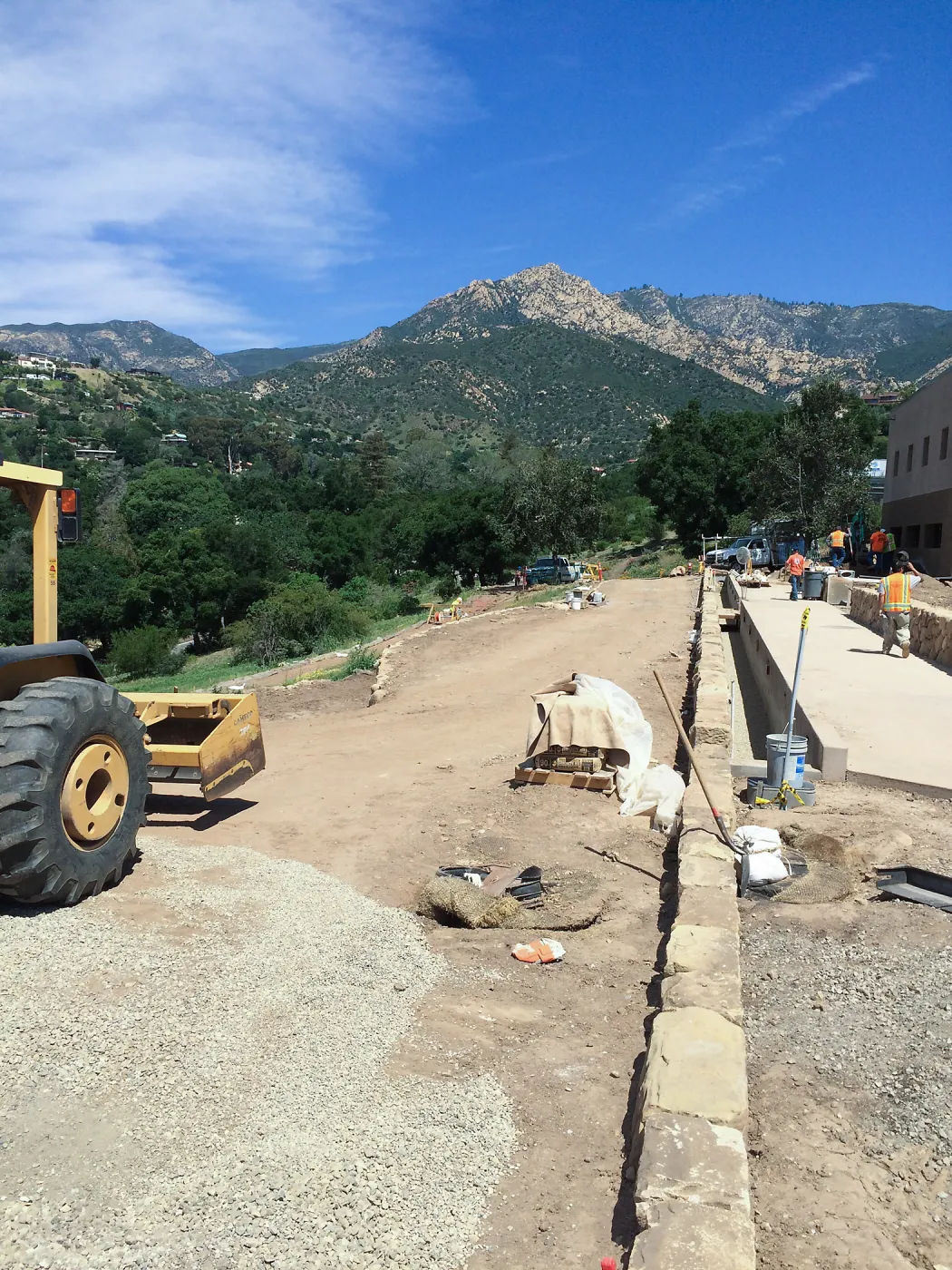 Construction at Conservation Center, west garden