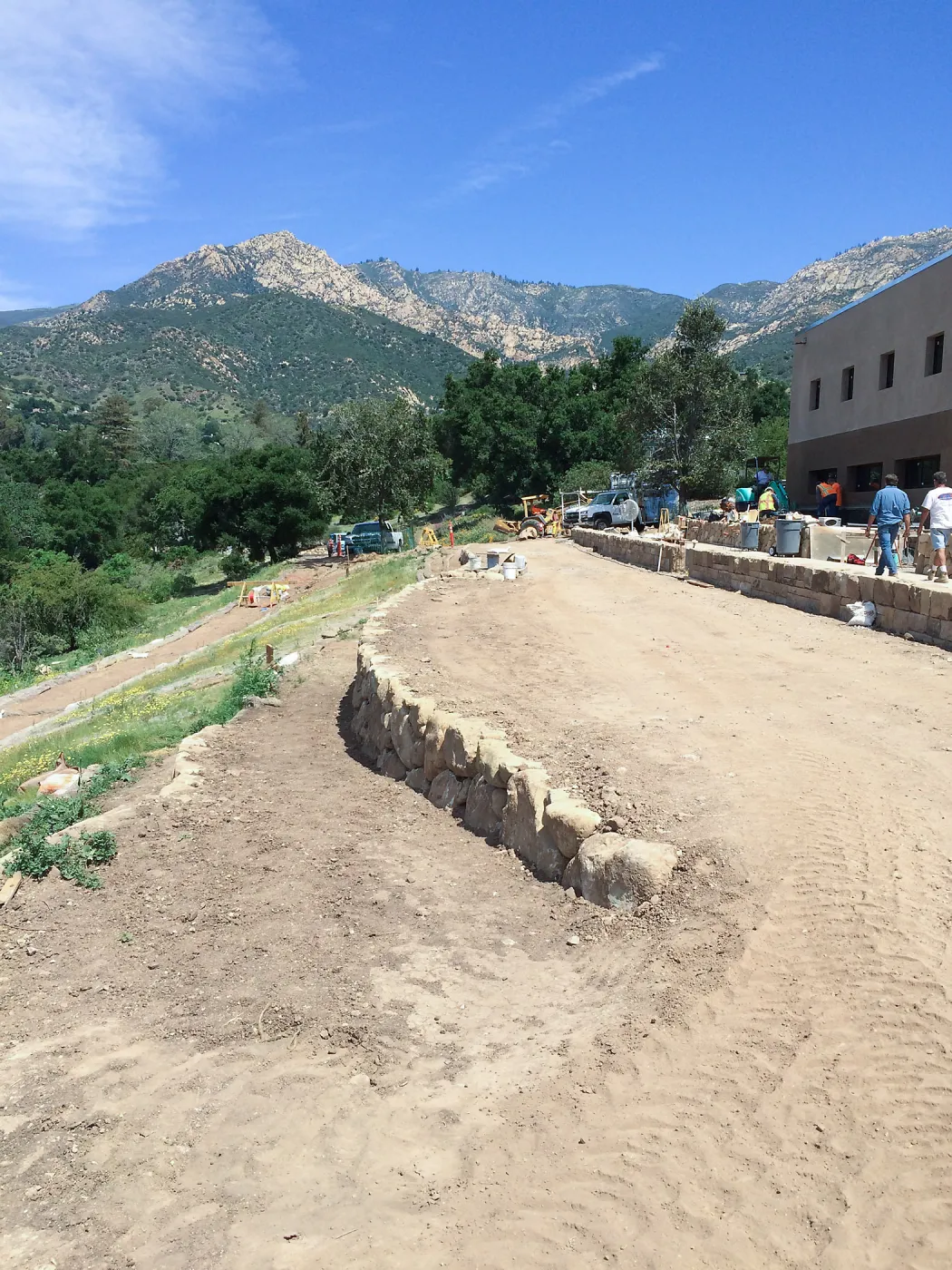 Construction at Conservation Center, west garden