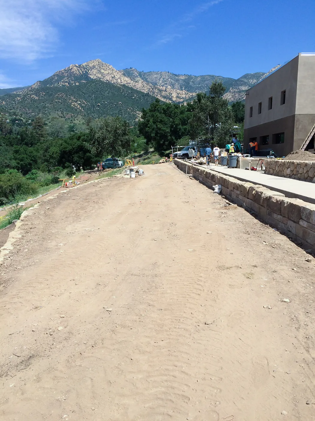 Construction at Conservation Center, west garden