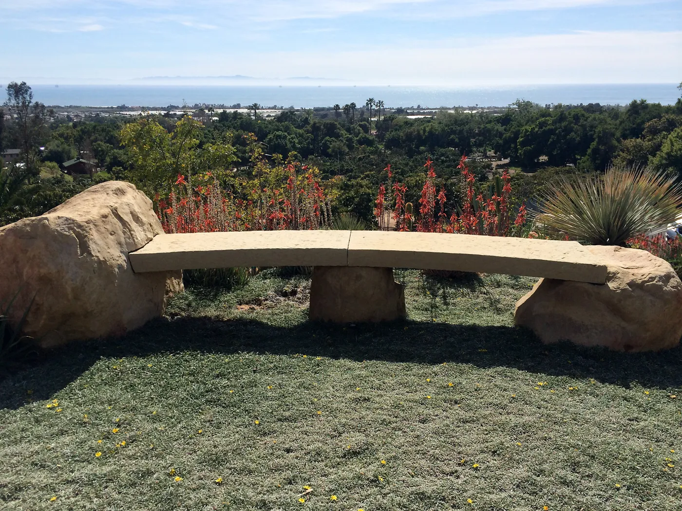 Victor Schaff garden, stone bench