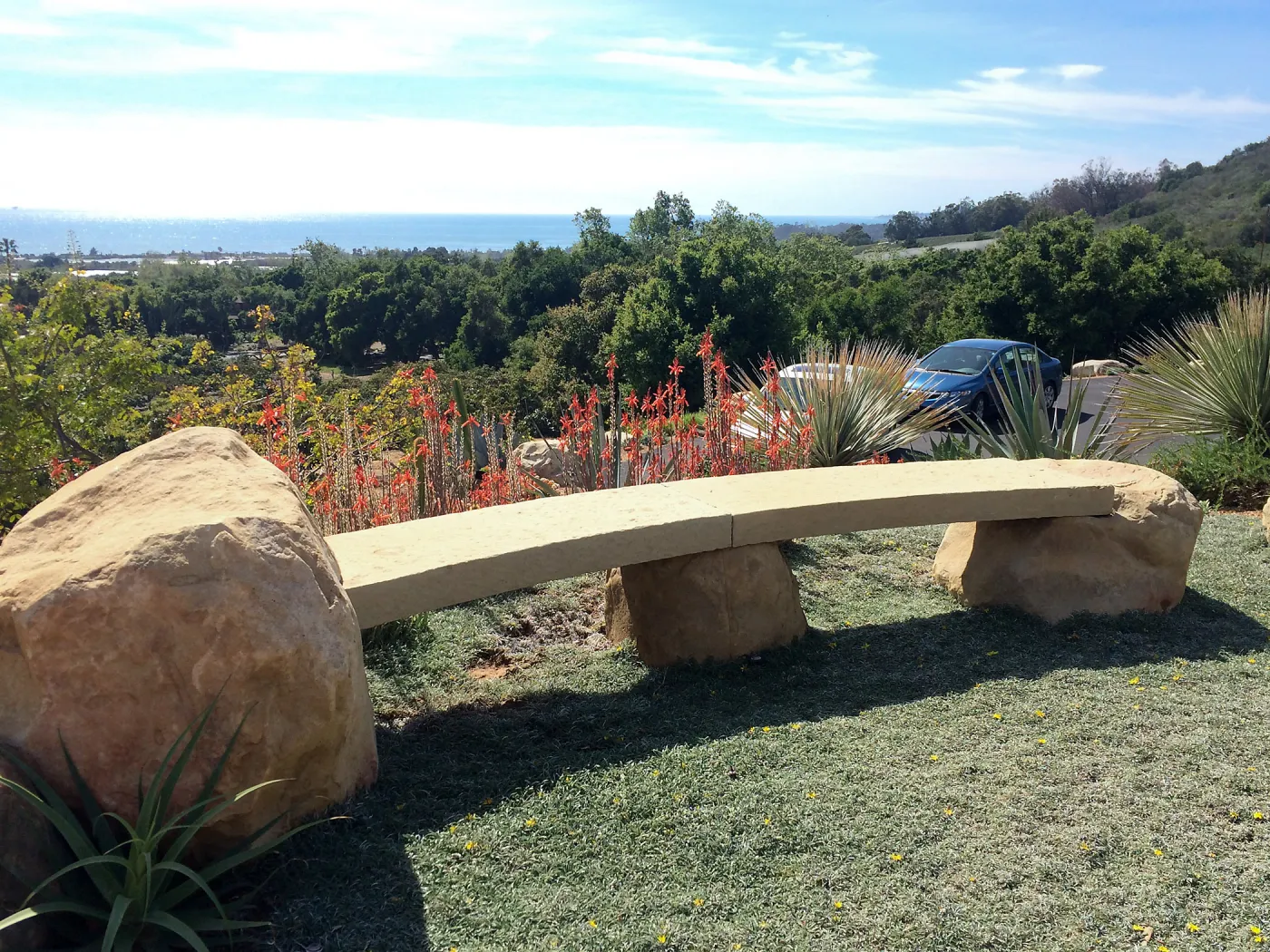 Victor Schaff garden, stone bench