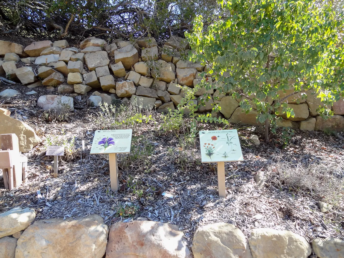 signs in the Discovery Garden, Arroyo Section
