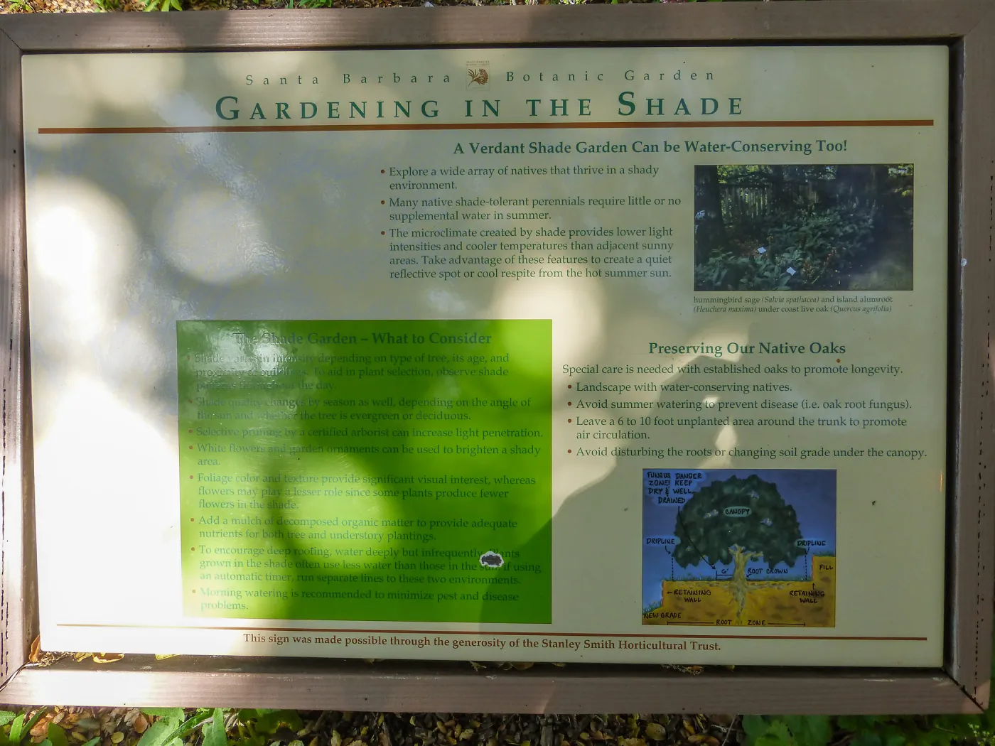 Gardening in the Shade interpretation panel