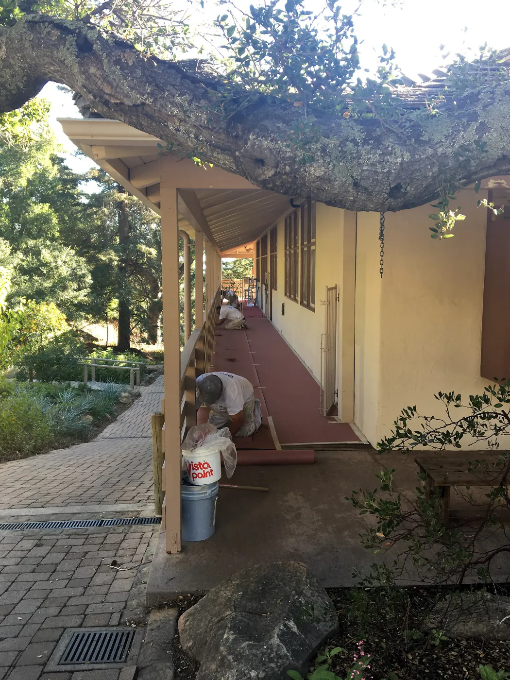 West side painting project, east side of North Wing