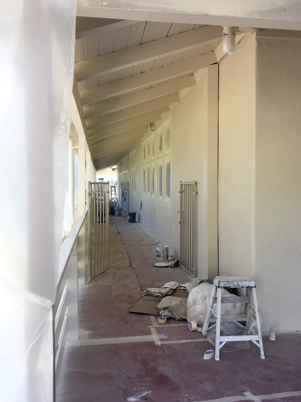West side painting project, east side of North Wing