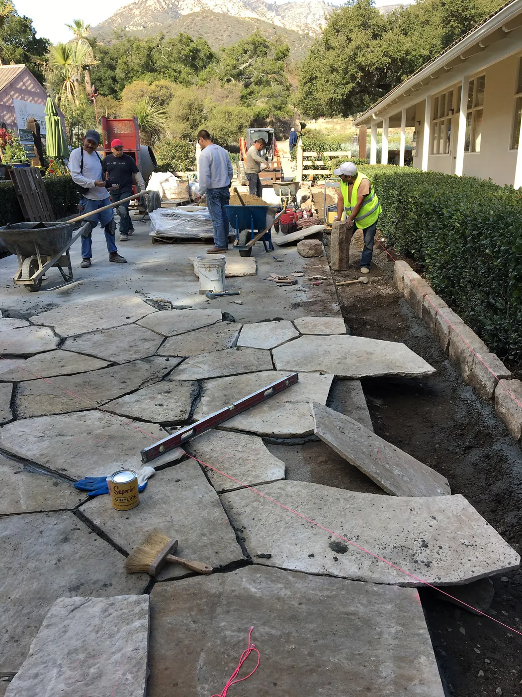 New flagstone installation in Courtyard