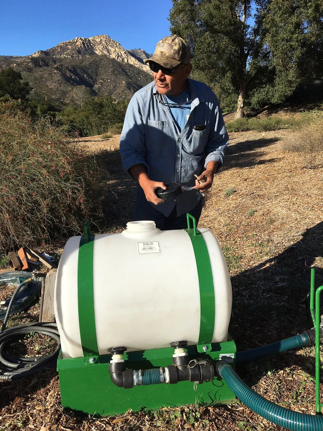 Testing the Hydroseeder, Robert Carrillo