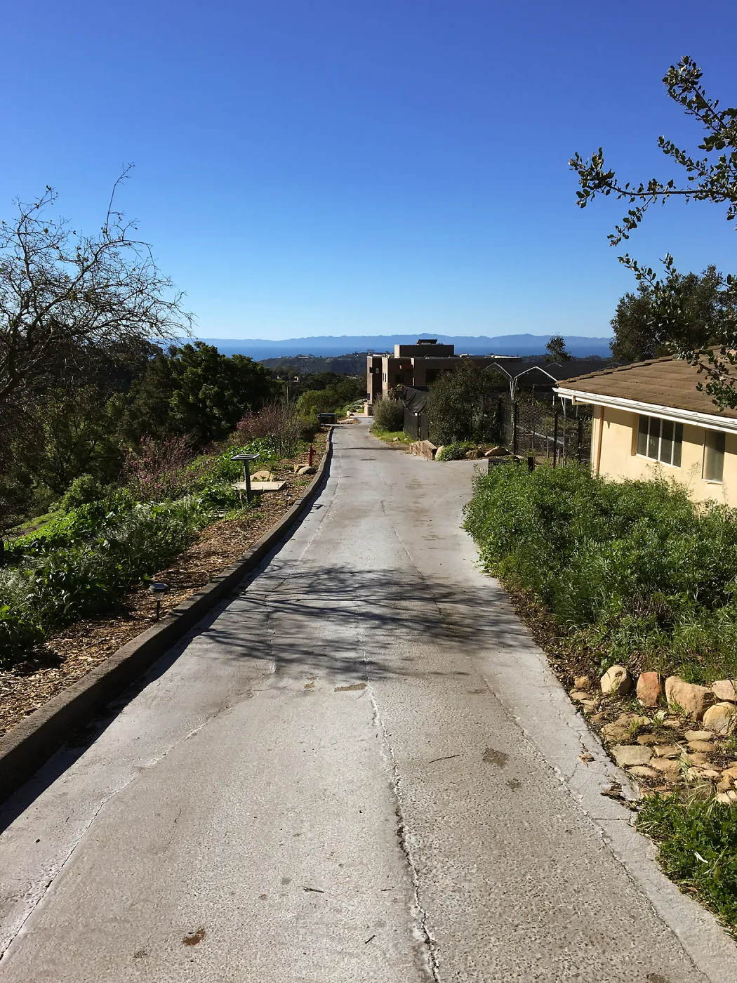 Looking south to PCC from driveway