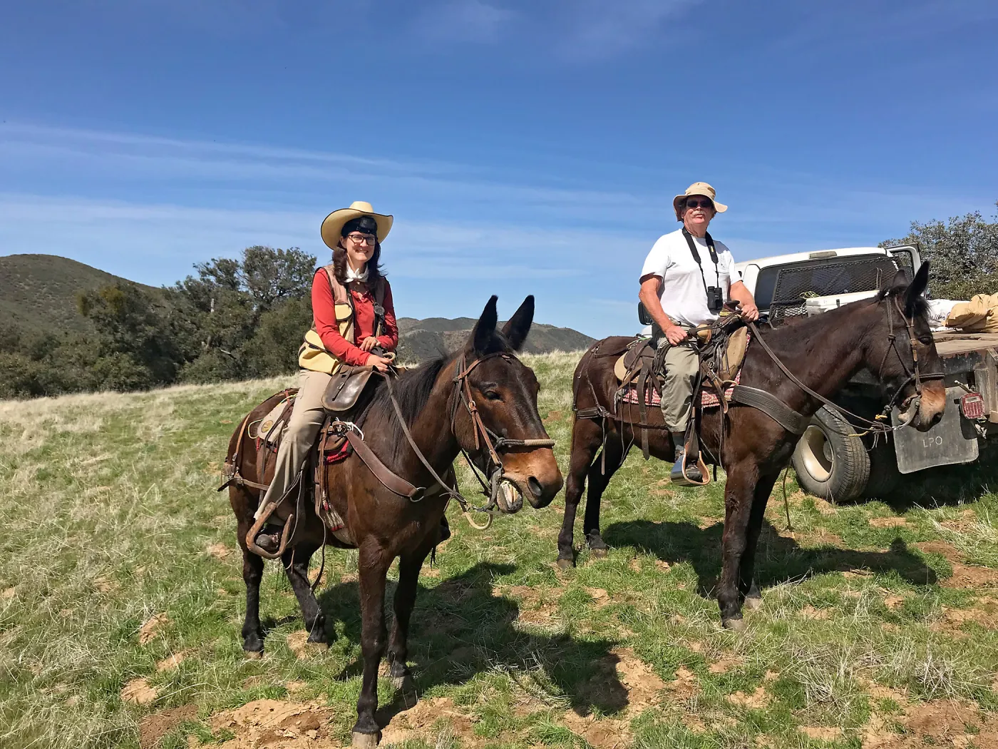 Denise Knapp and Peter Schuyler, Botanical Black Holes research trip into Los Padres National Forest.