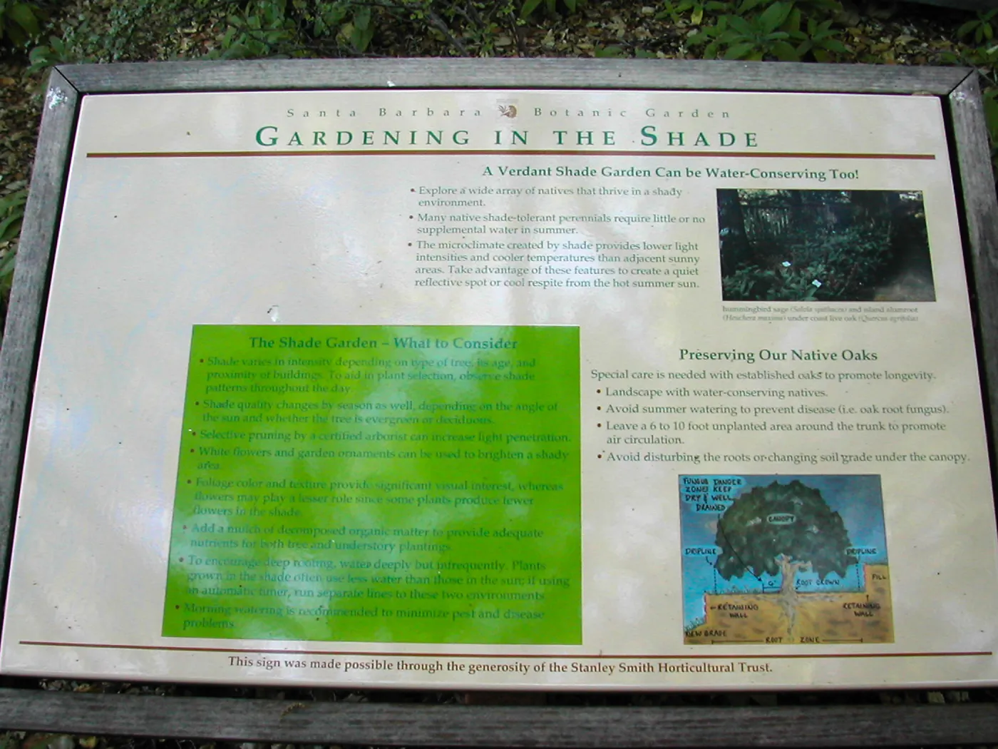 Gardening in the Shade Interpretive signage