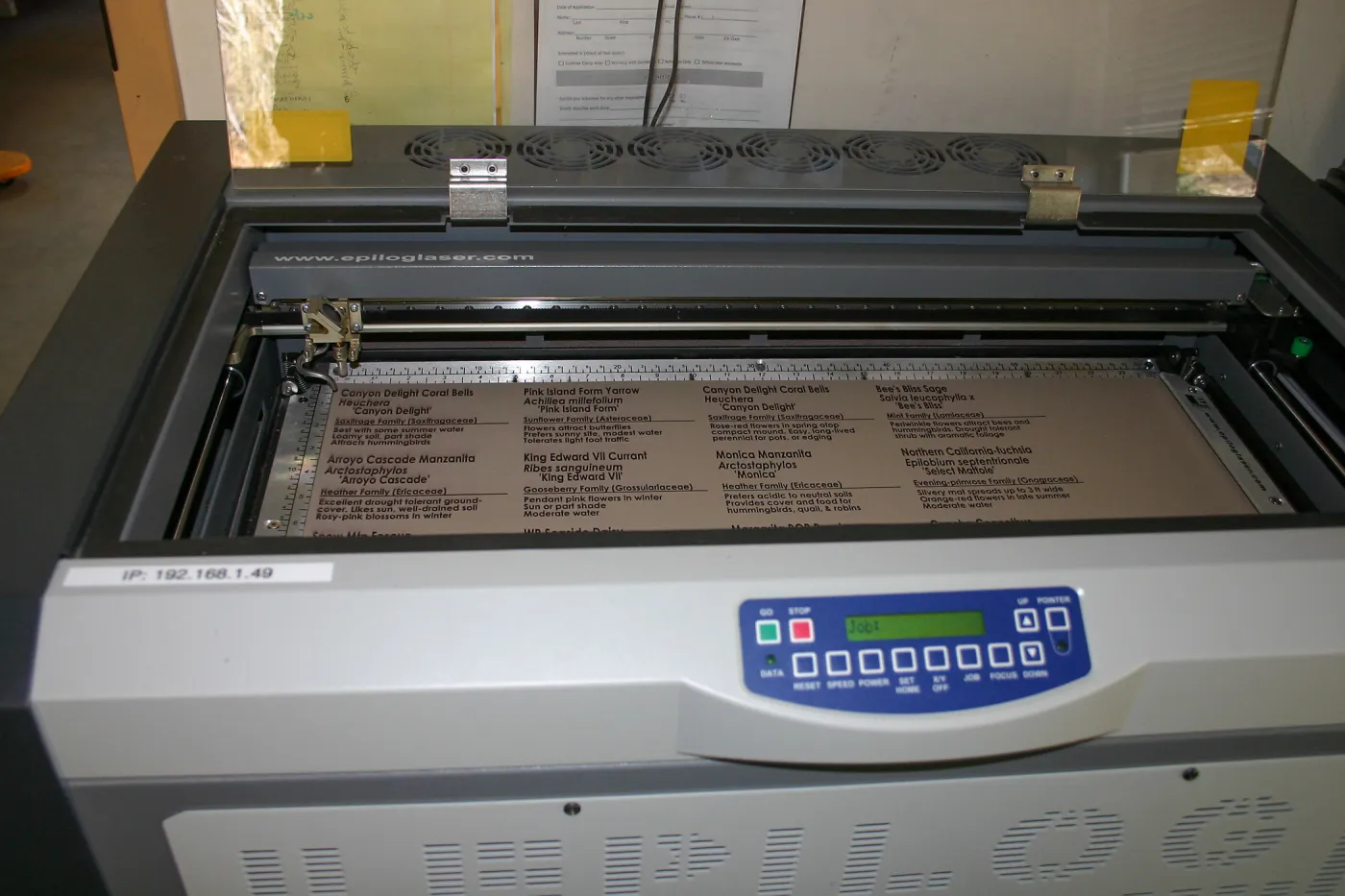 New laser engraver at Horticulture Unit