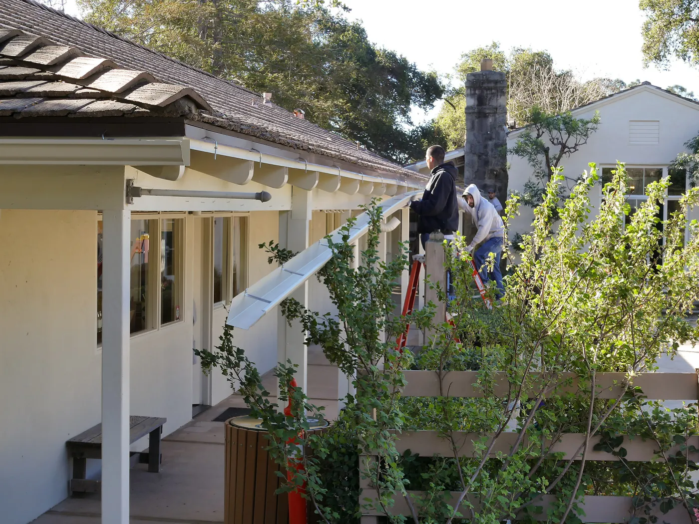 North Wing roof replacement, gutter installation