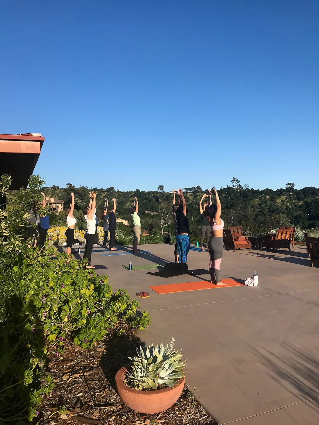 Yoga in the Garden class taught by Michelle Rousseau