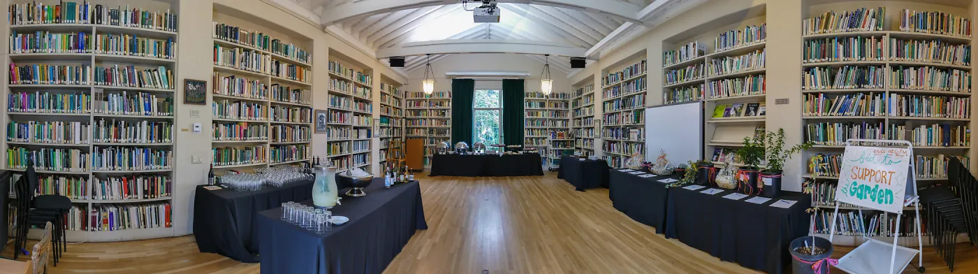 2019 Fall Plant Sale Preview Party setup in the Library