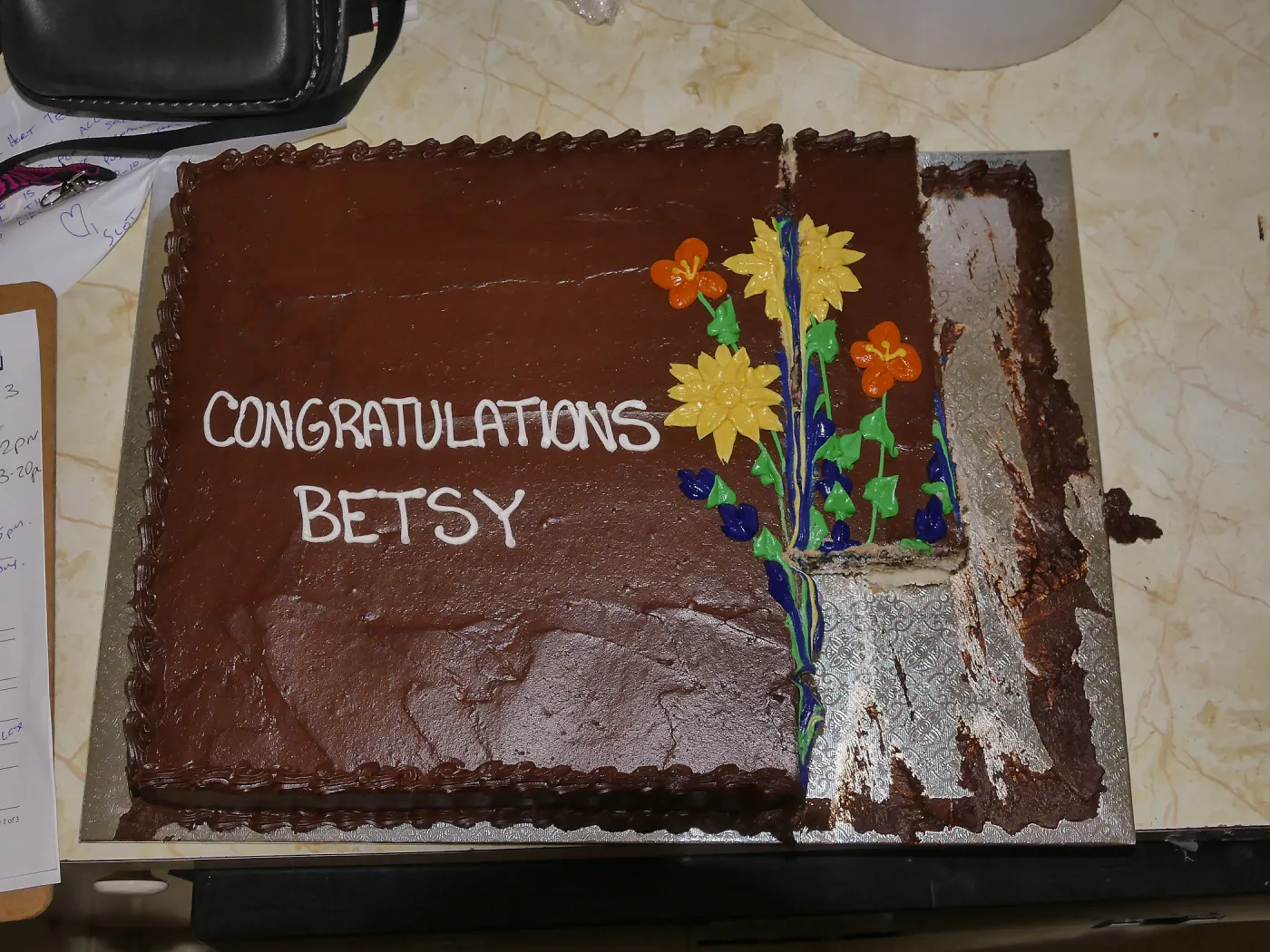 2019 Fall Plant Sale Preview Party, Betsy Collins' retirement cake.