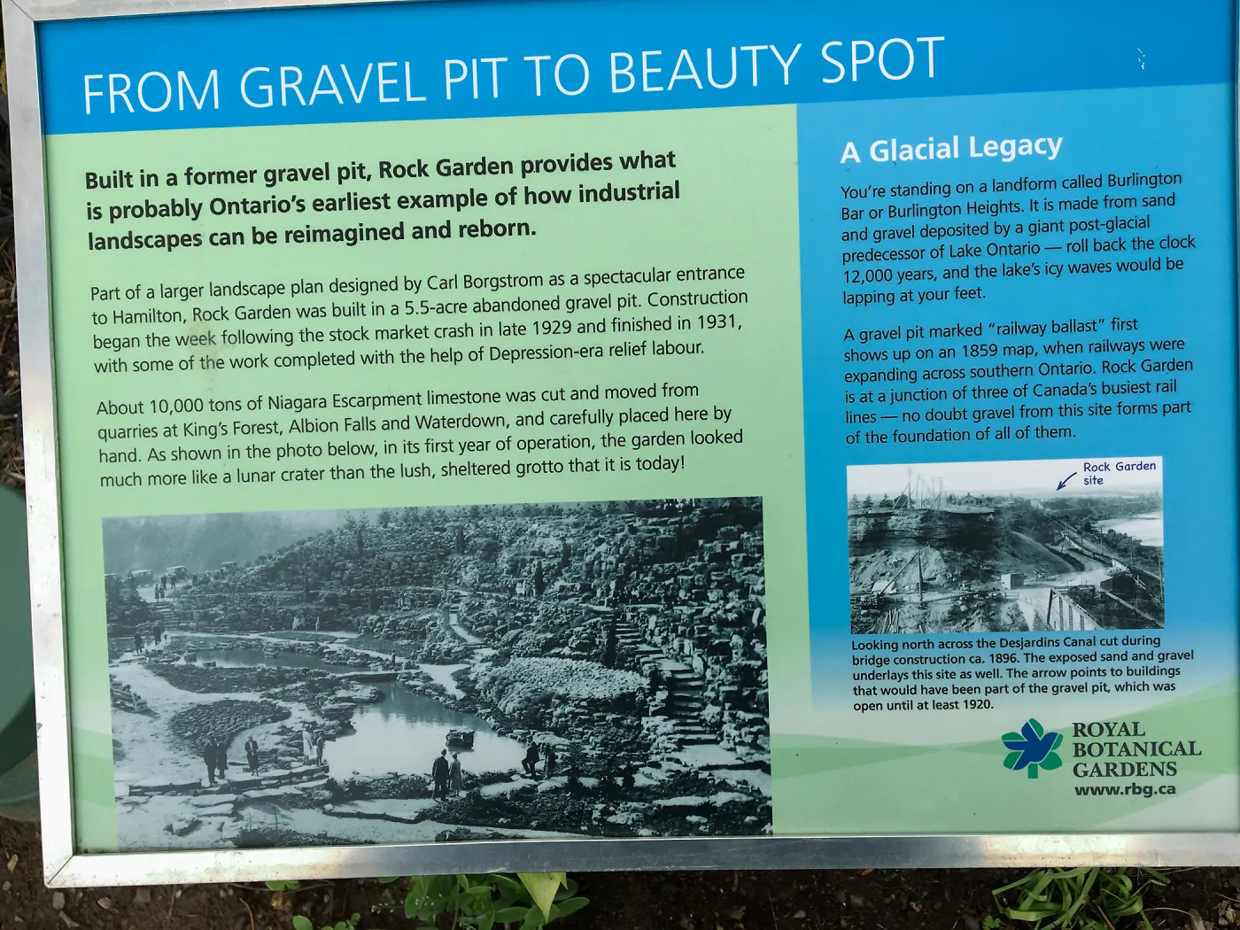 Royal Botanic Garden, Ontario, Canada, information sign