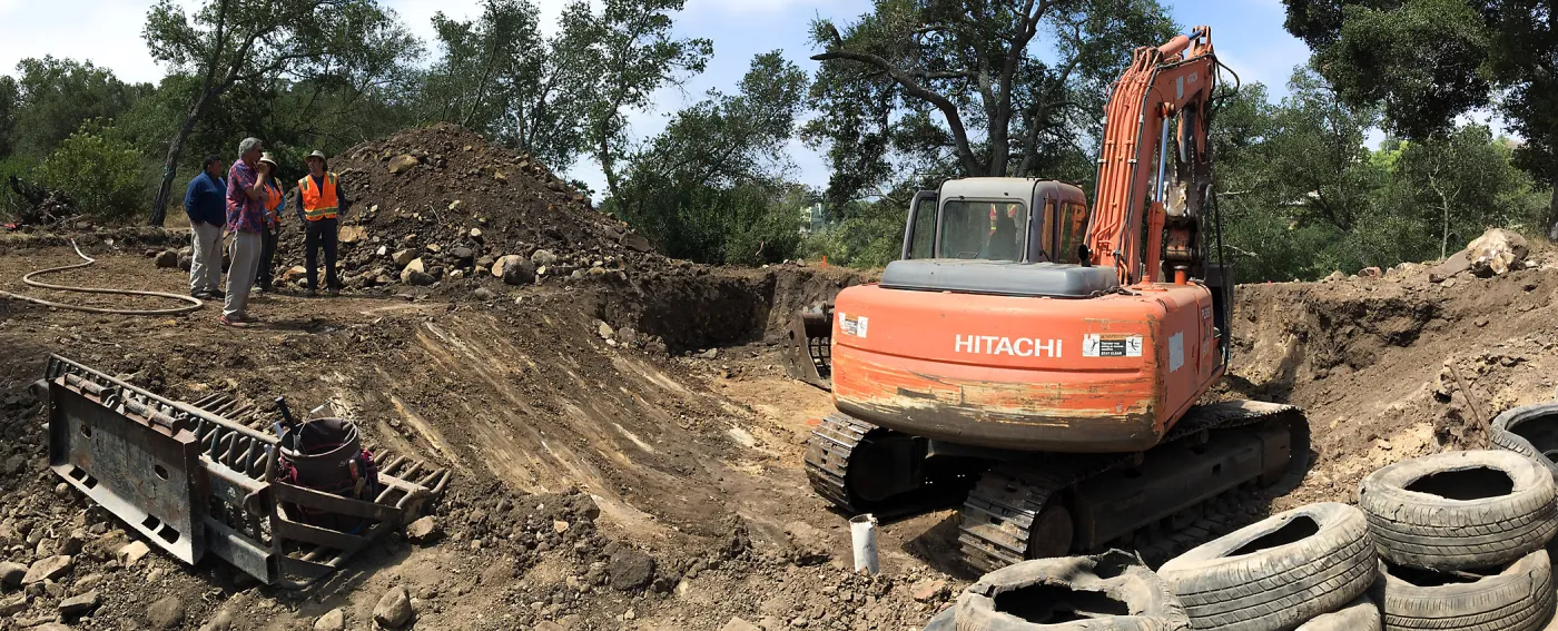 Hansen site, digging Hort Barn foundation