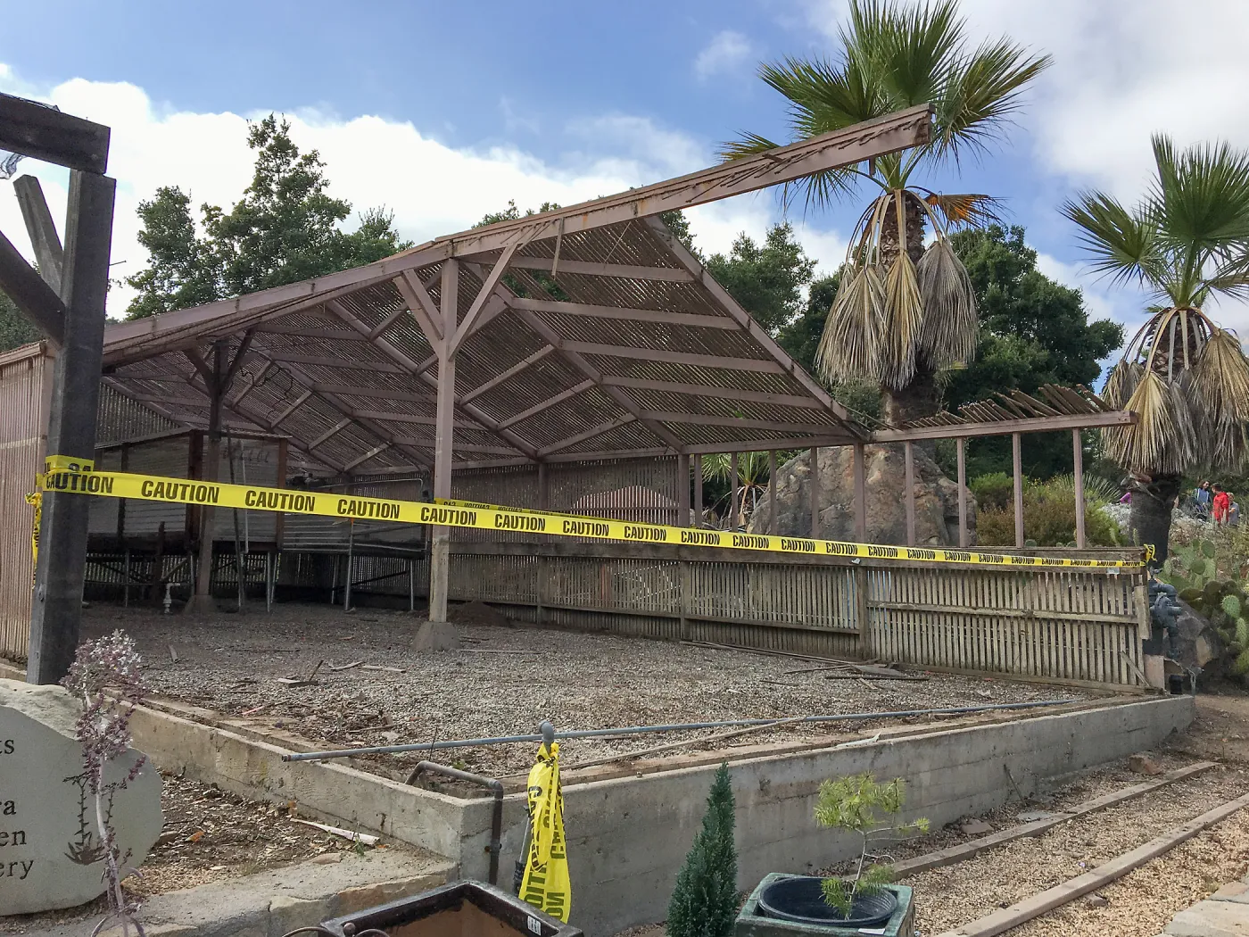 Repair of Garden Growers Lath House, looking northwest