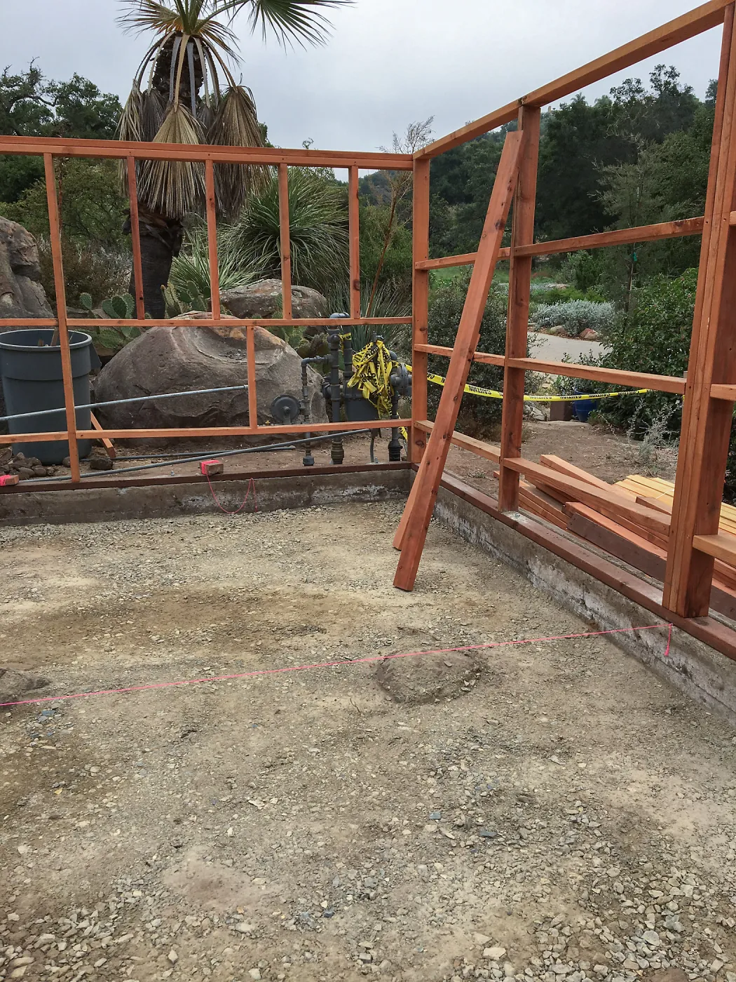 Repair of Garden Growers Lath House, looking towards northeast corner