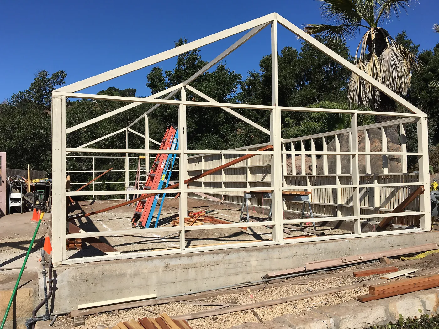 Repair of Garden Growers Lath House, looking northwest