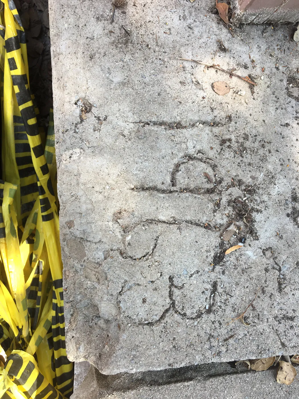 Original cornerstone of Lathhouse patio