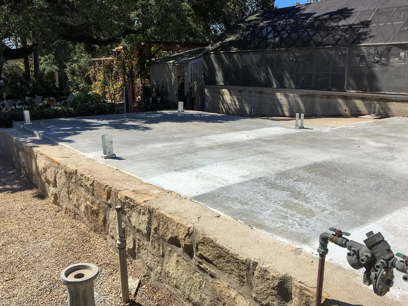 New Patio shade structure tie-downs