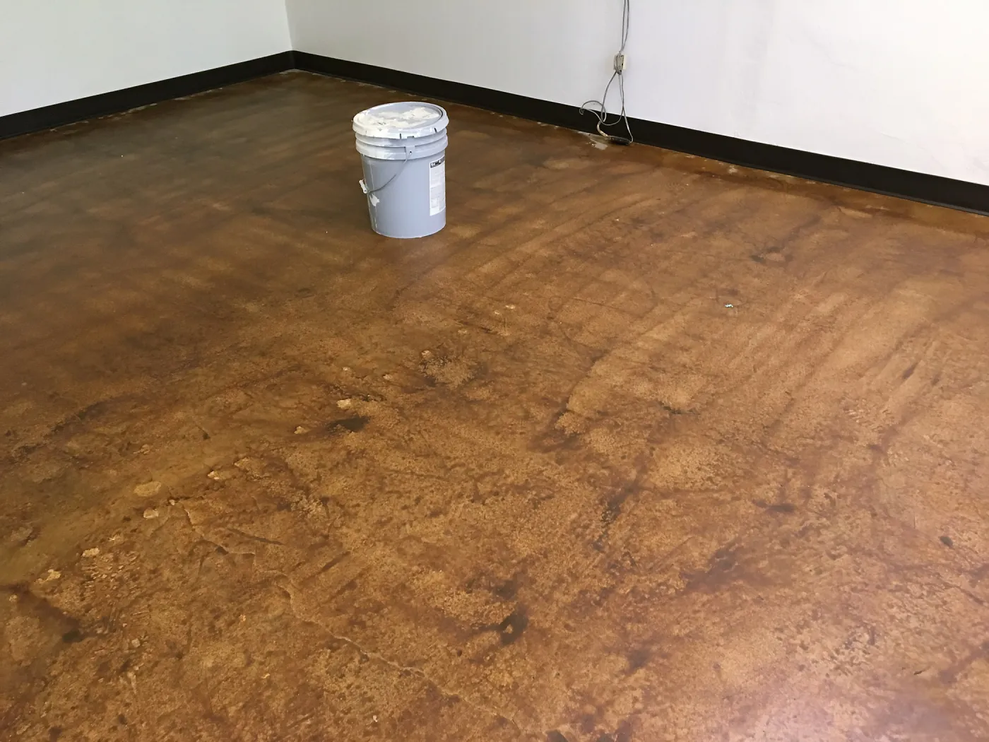 Refinished floor in downstairs office of North Wing