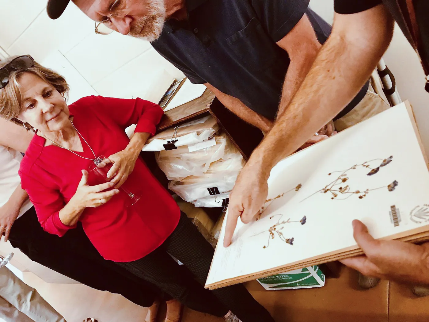 Matt Guilliams demonstrating in the herbarium, Behind the Scenes Pritzlaff Conservation Center Members Only Tour