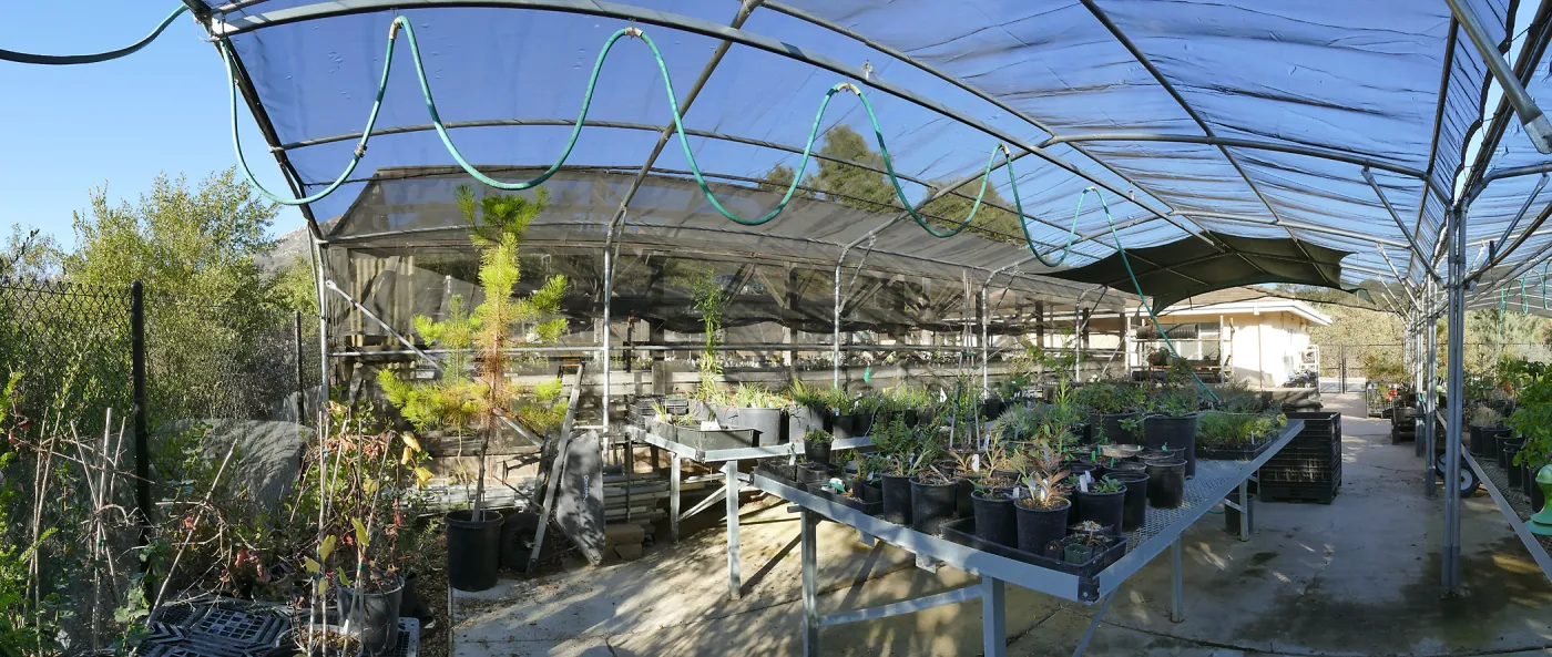 Looking north to northeast at south side of the Liner House at Horticulture Unit