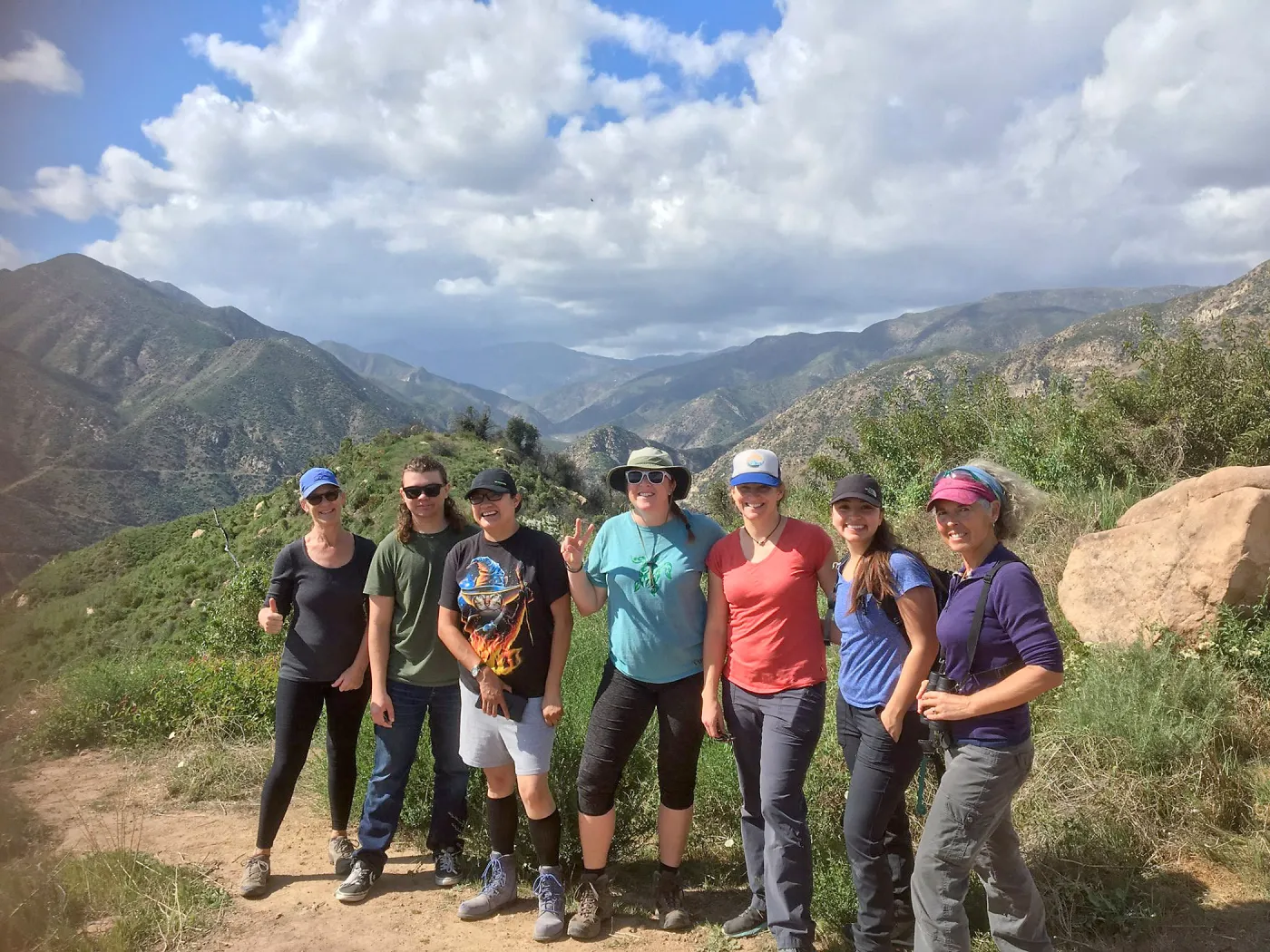â€œCozy Crewâ€ Volunteers for the Thomas Fire Survey - Mapping Recovery project, Cozy Dell Trail