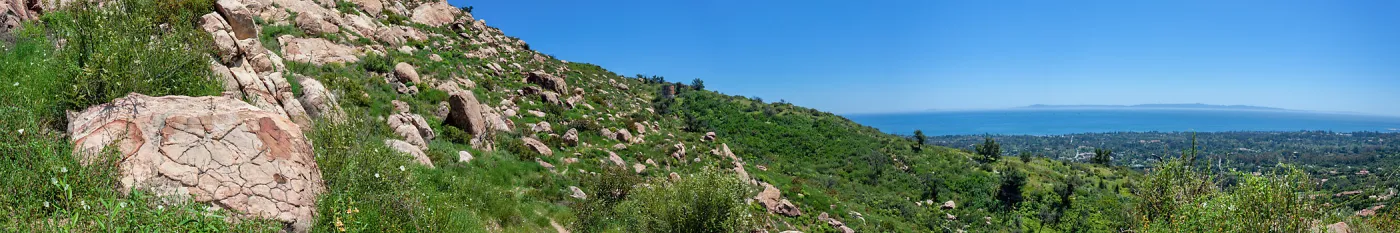 Post-fire chaparral landscape, McMenemy Trail, Santa Barbara, California, Thomas Fire Survey - Mapping Recovery project
