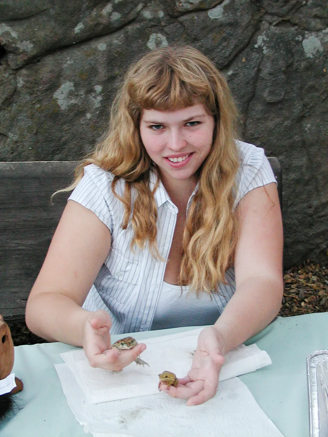 Great Garden Nature Night, Juliet Evans with amphibians