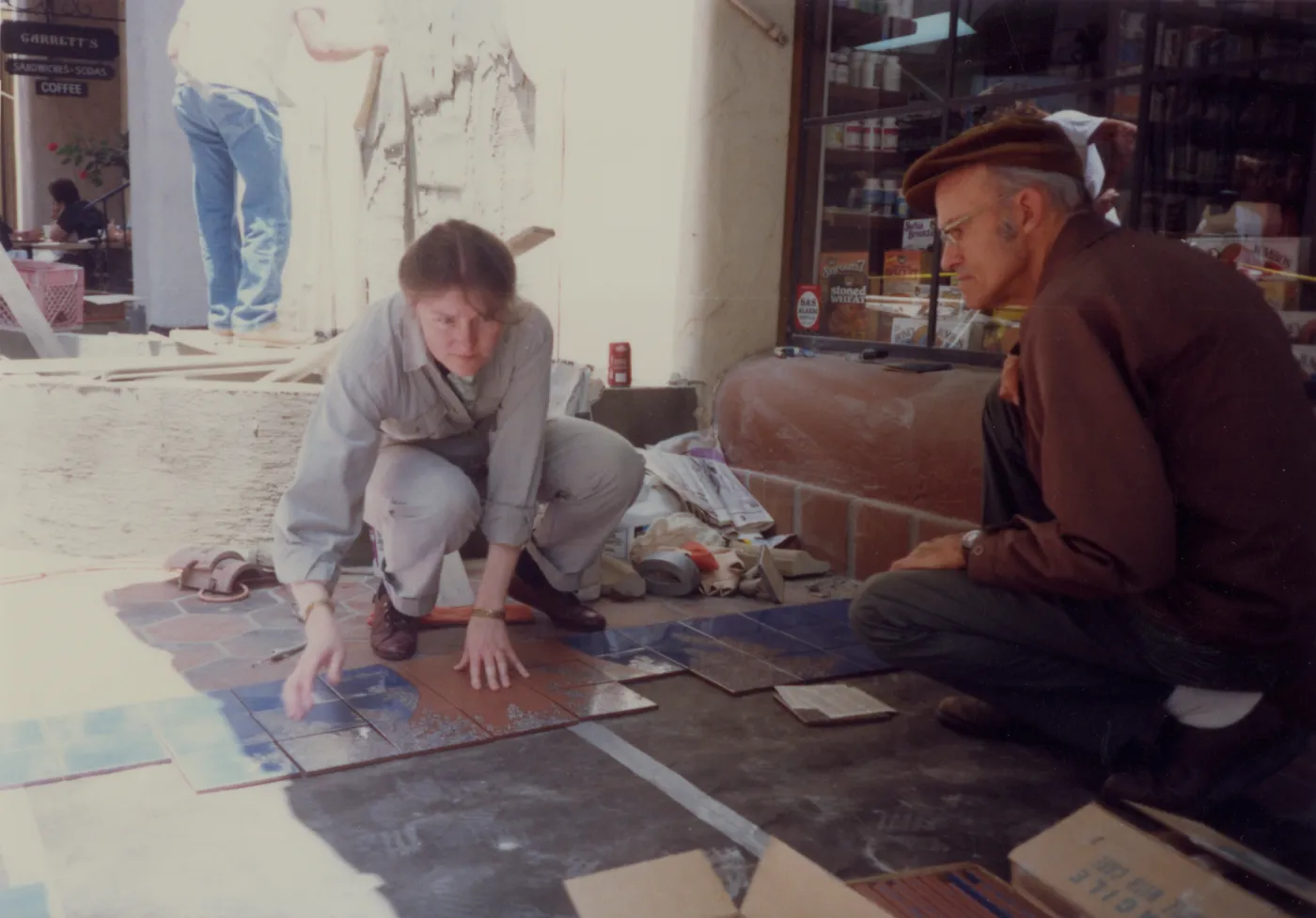 Judy Sutcliffe and Dara Emery, tile mosaic at La Arcada fountain