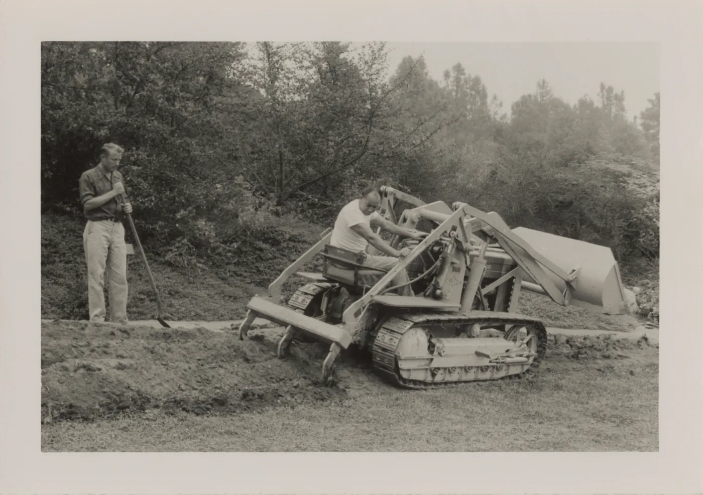 Grounds Work, tractor, Jim Blakely on left