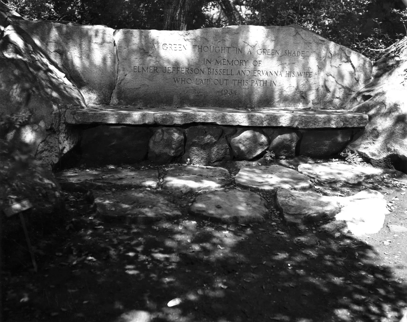 SBBG The Bissell Bench, stone bench