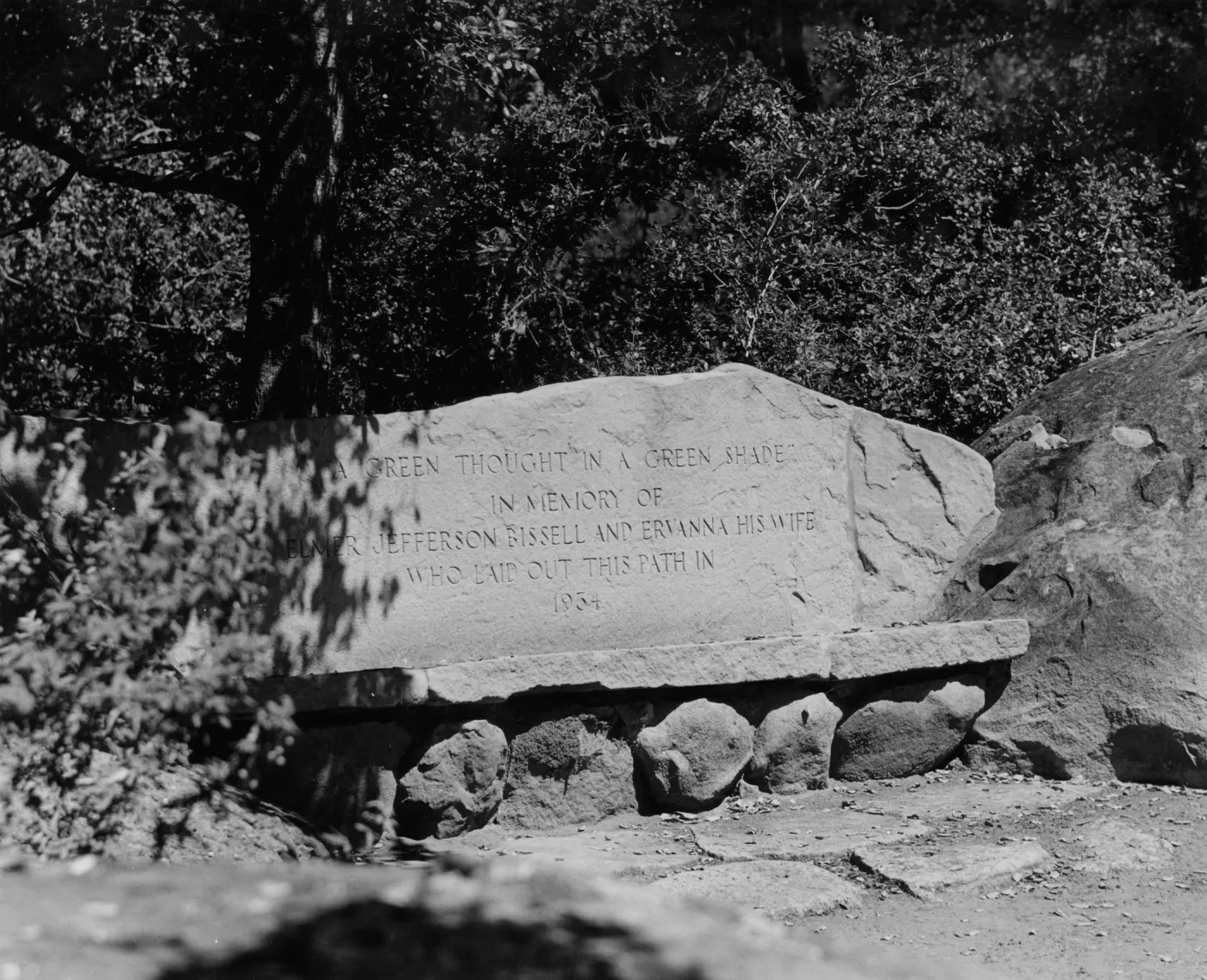 SBBG The Bissell Bench, stone bench