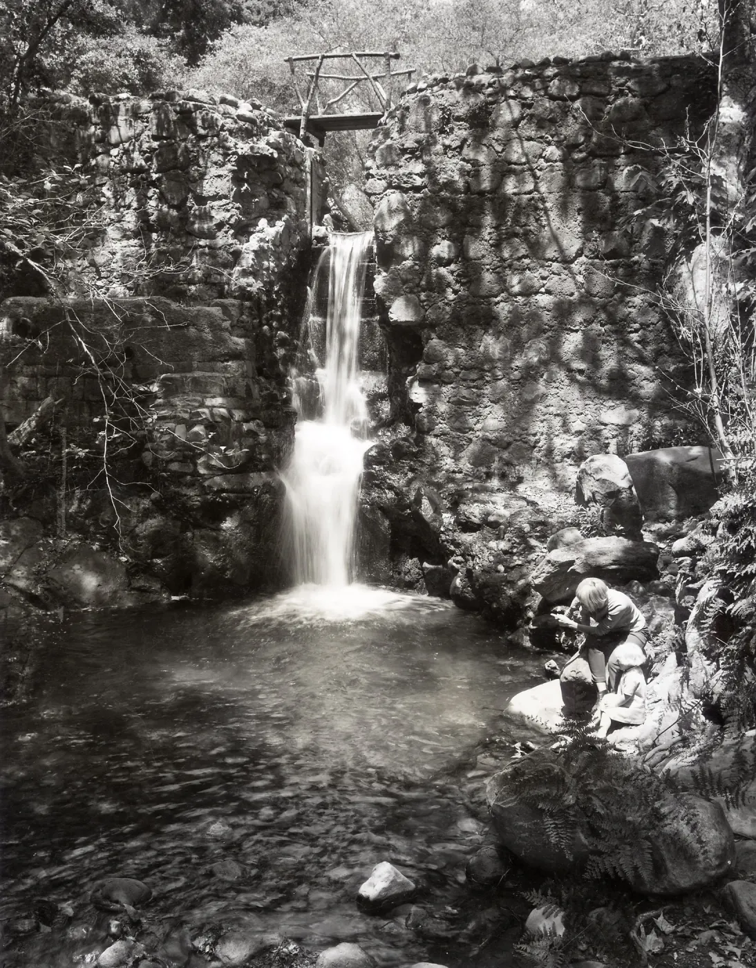 waterfall and Mission Creek pool below Old Mission Dam