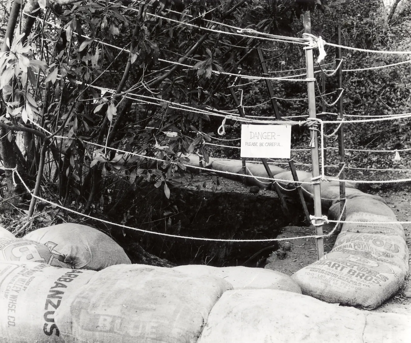 flood erosion on west end of Old Mission Dam, January 1953